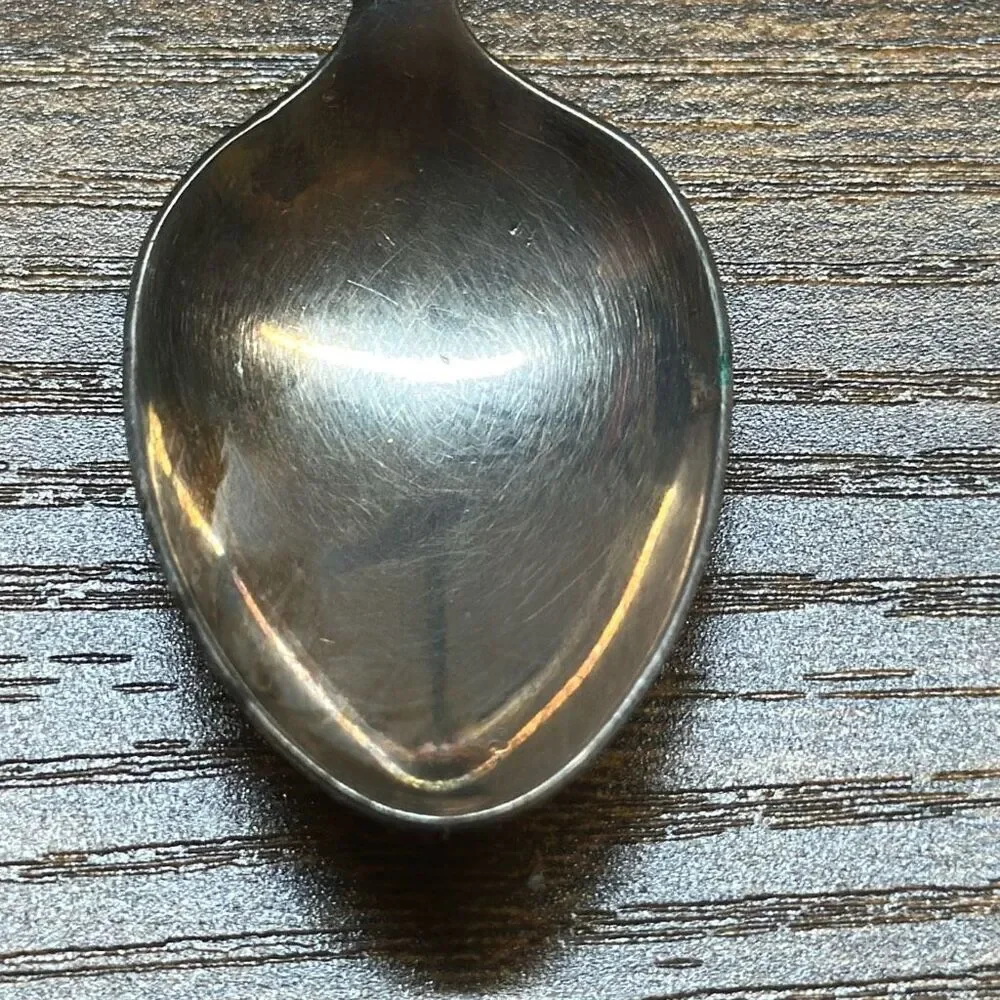 Sugar SPOON Silverplate Vintage EXQUISITE EPNS AMBER crystal‎ PINEAPPLE TOP mini